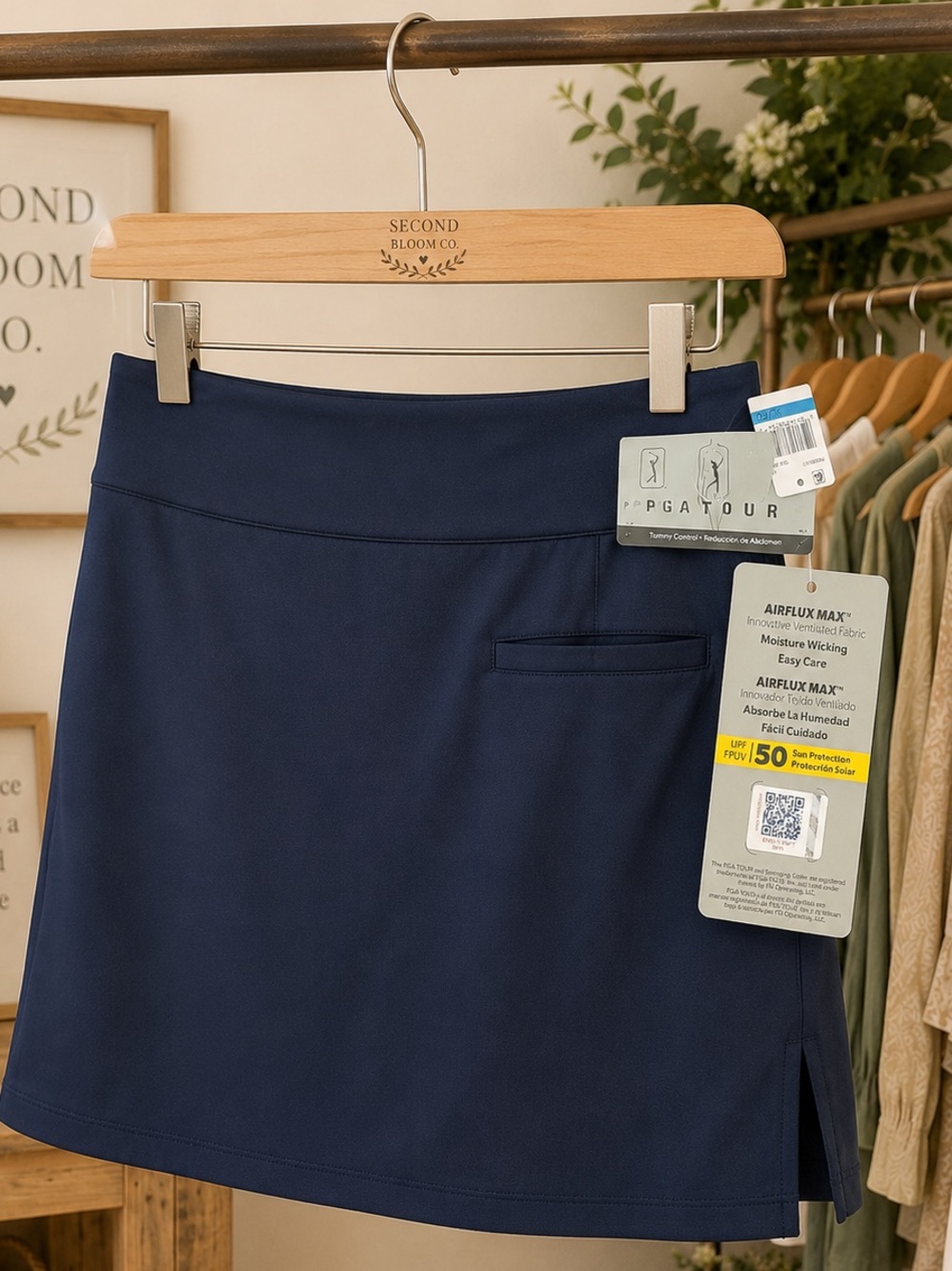 PGA TOUR Women’s Airflux Navy Golf Skort Size XL NWT Tummy Control UPF 50